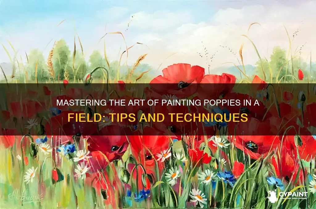 how to paint poopies in a field