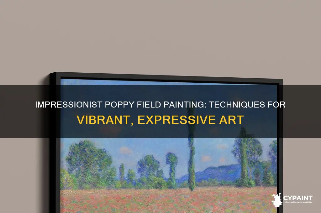 how to paint poppies in a field impressionism