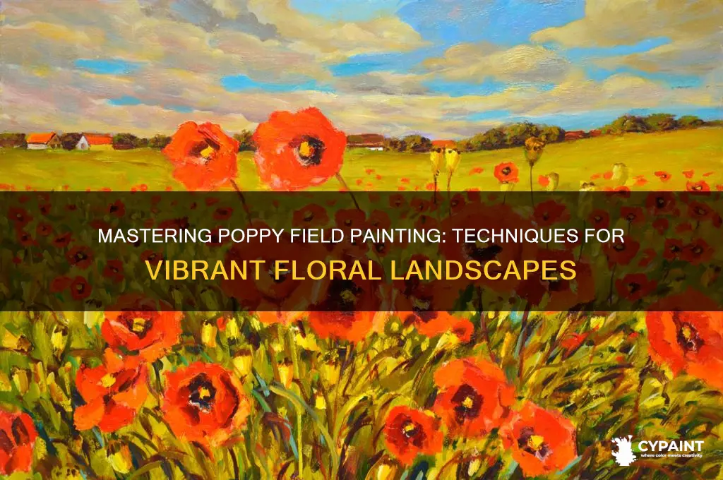 how to paint poppies in a field