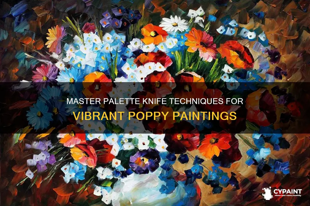 how to paint poppies with a palette knife
