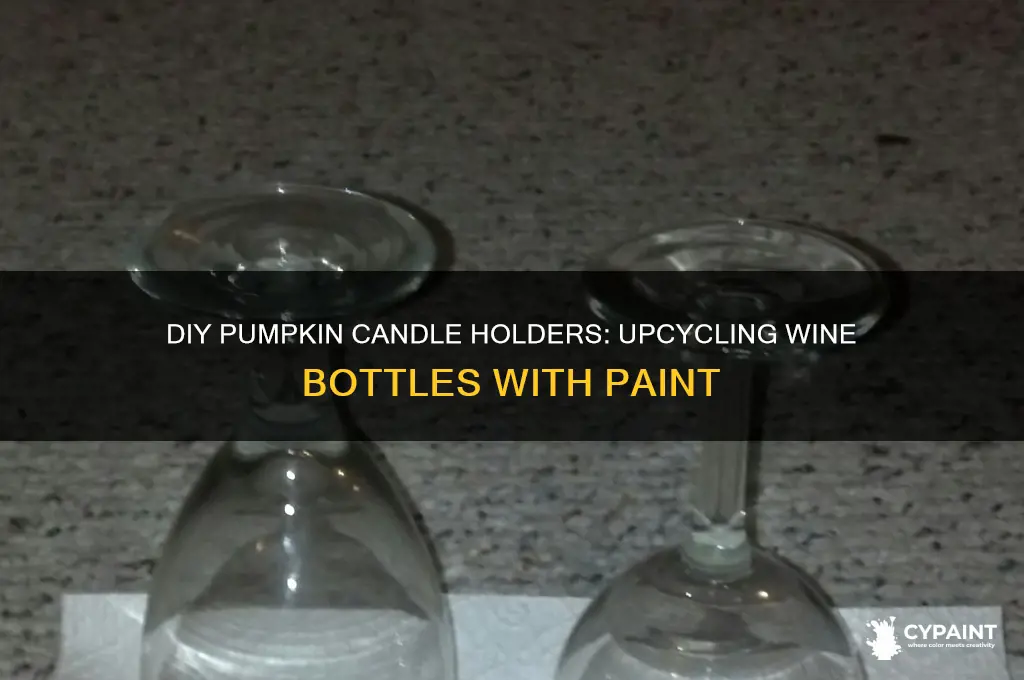 how to paint pumpkin candle holders on wine