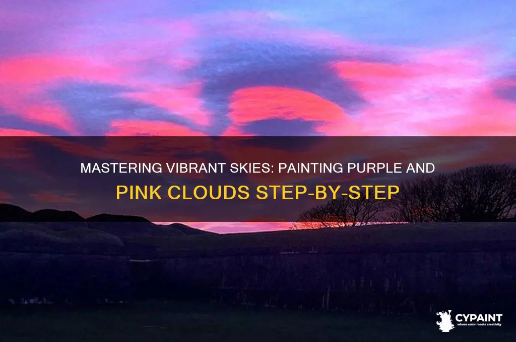 how to paint purple and pink clouds