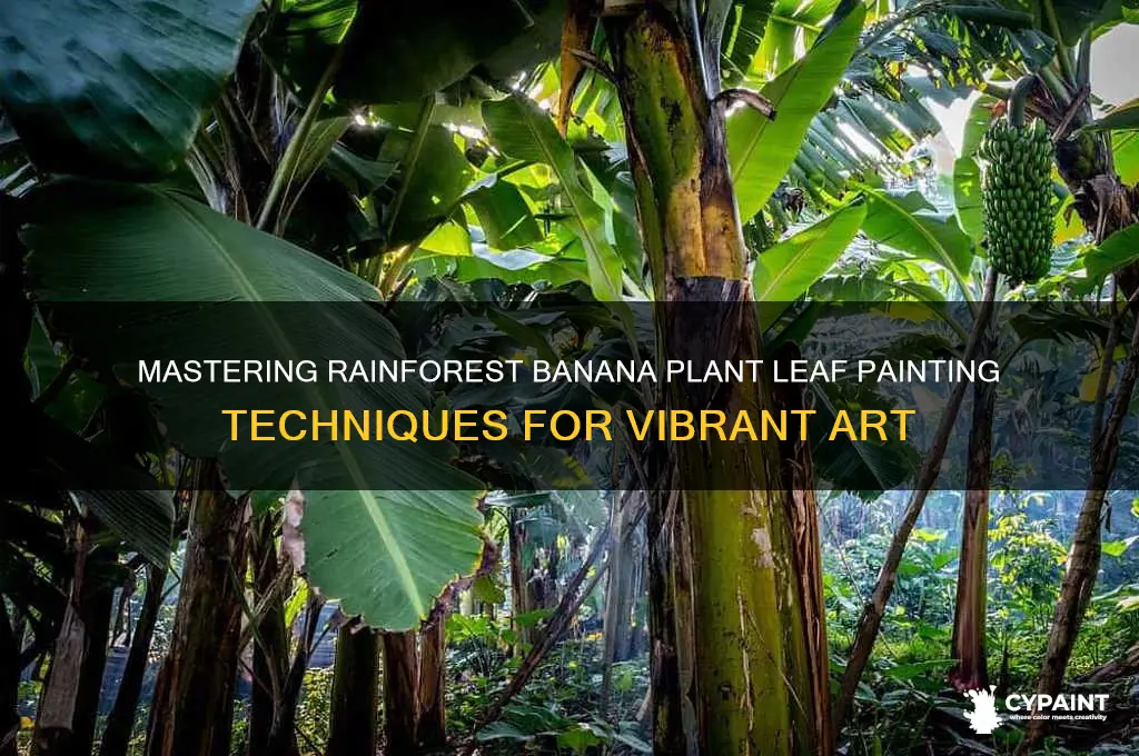 how to paint rain firrest banana plants leaves