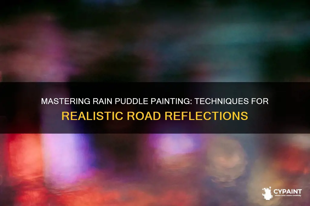how to paint rain puddles in a road