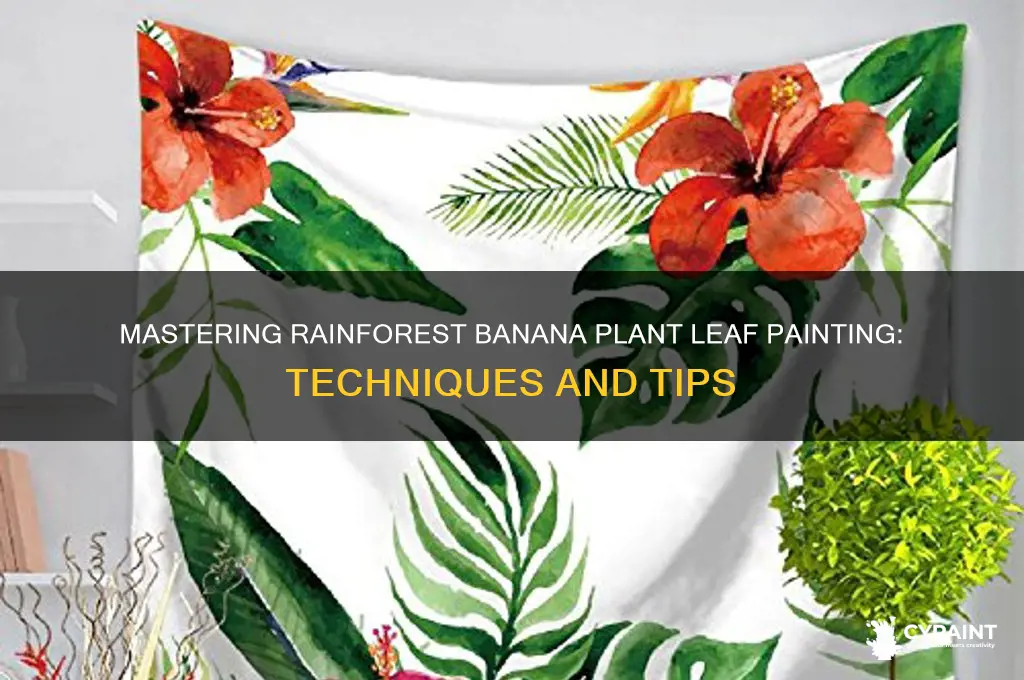 how to paint rainforest banana plants leaves