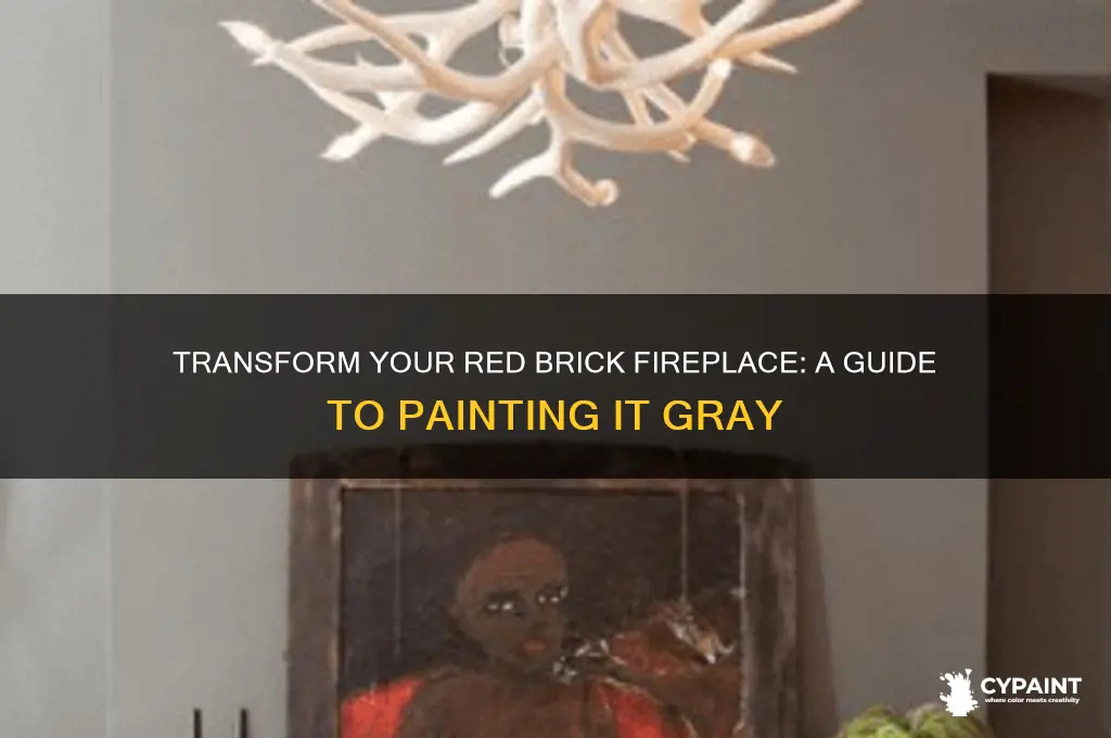 how to paint red brick fireplace gray