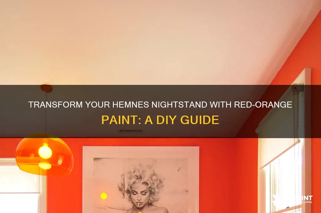 how to paint red orange hemnes nightstand