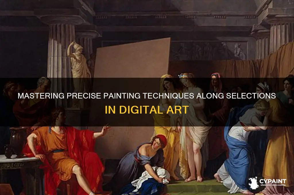 how to paint right along a selection