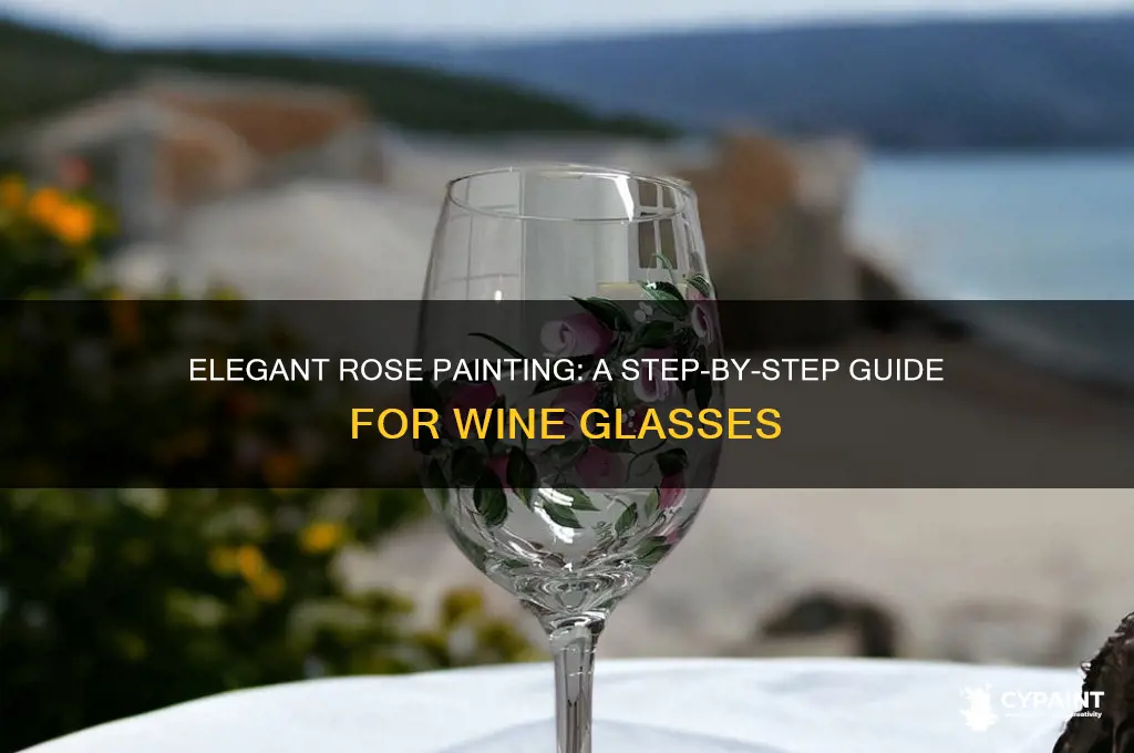 how to paint roses on a wine glass