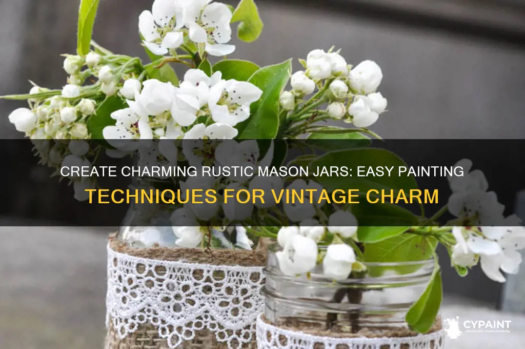 how to paint rustic looking mason jars