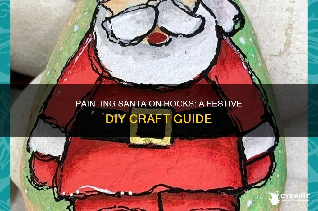 how to paint santa on a rock