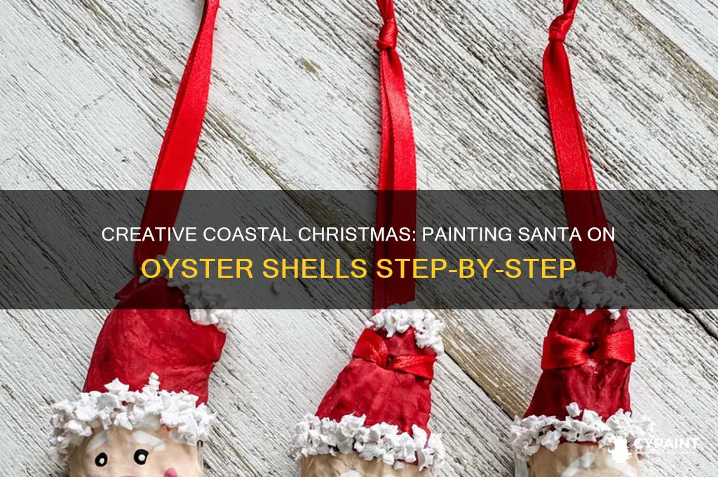 how to paint santa on oyster shells