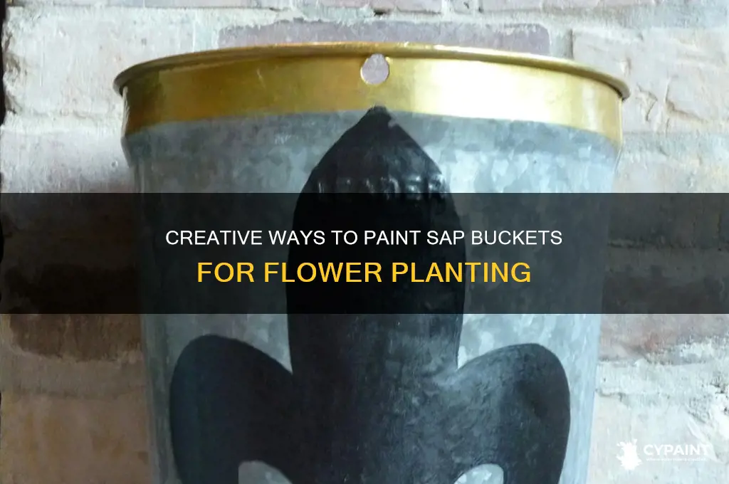 how to paint sap buckets to plant flowers in