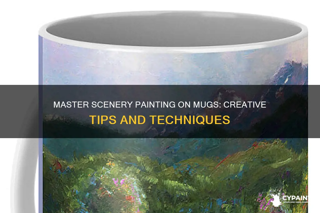 how to paint scenery on a mug