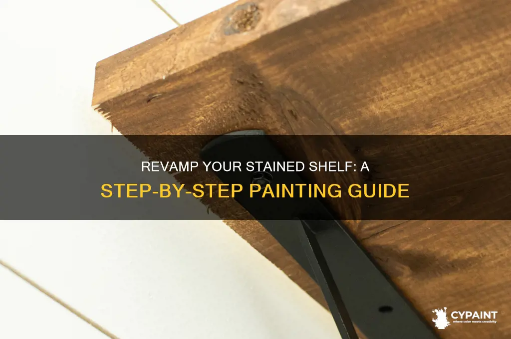 how to paint shelf that has been stained