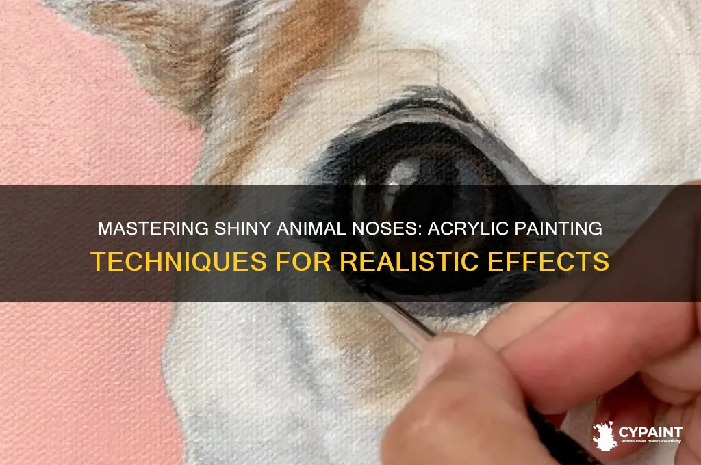 how to paint shinny animal nose with acrily