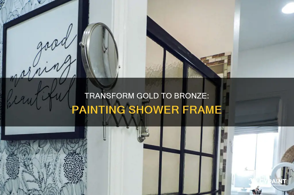 how to paint shower frame from gold to bronze