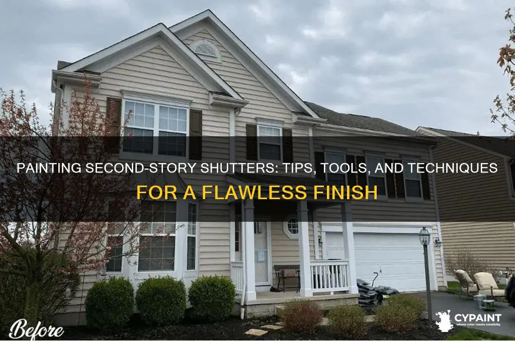 how to paint shutters on second story