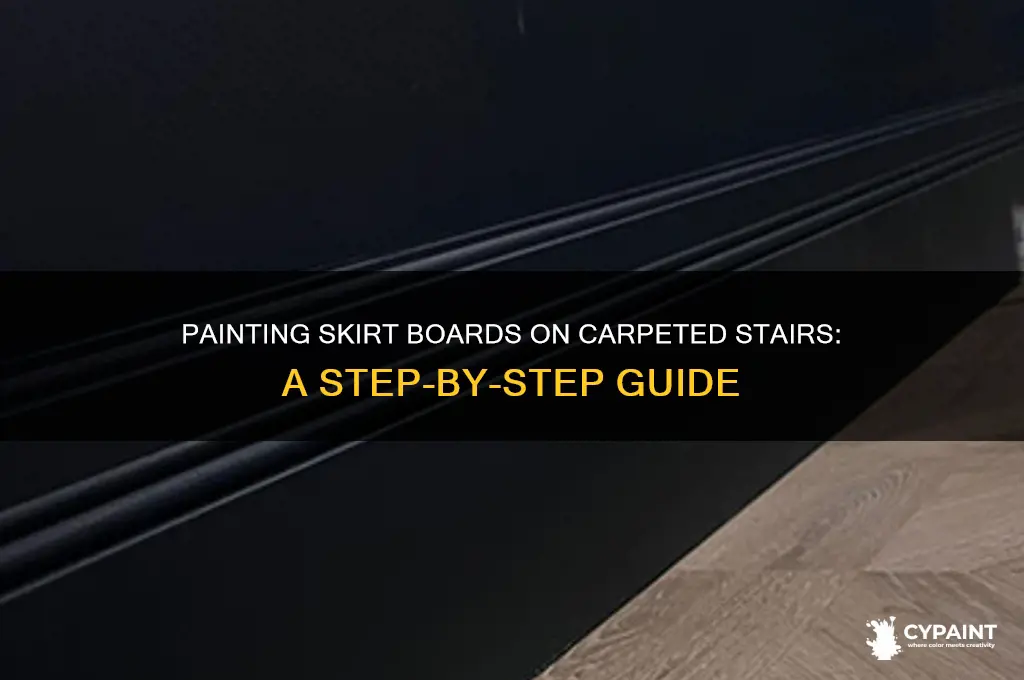 how to paint skirt board on carpeted stairs