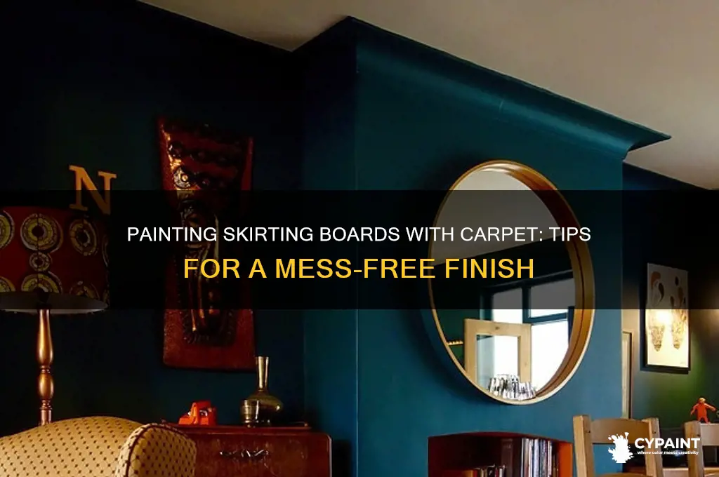how to paint skirting board with carpet down