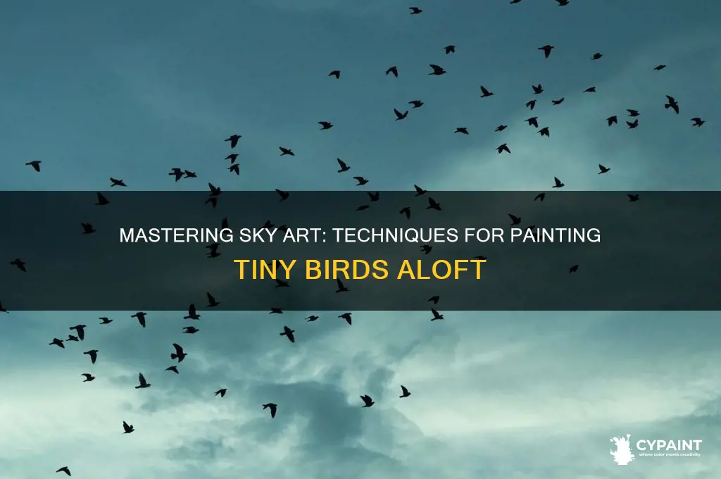how to paint small birds in the sky