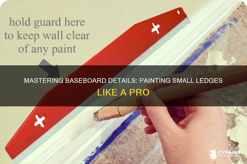 how to paint small ledge on baseboard