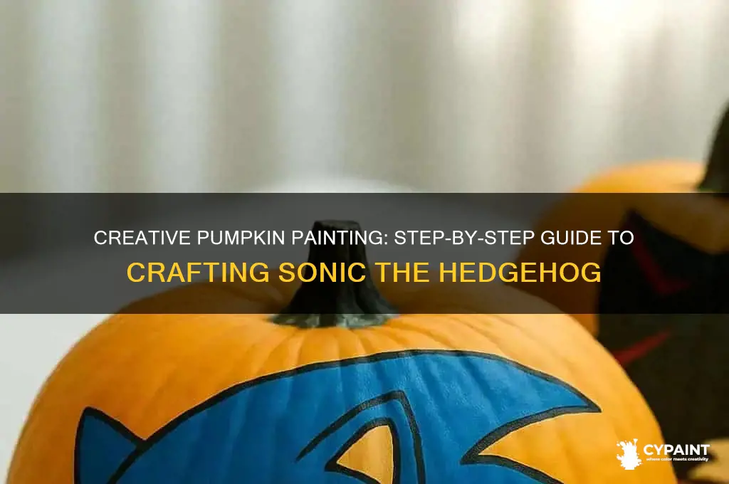how to paint sonic on a pumpkin