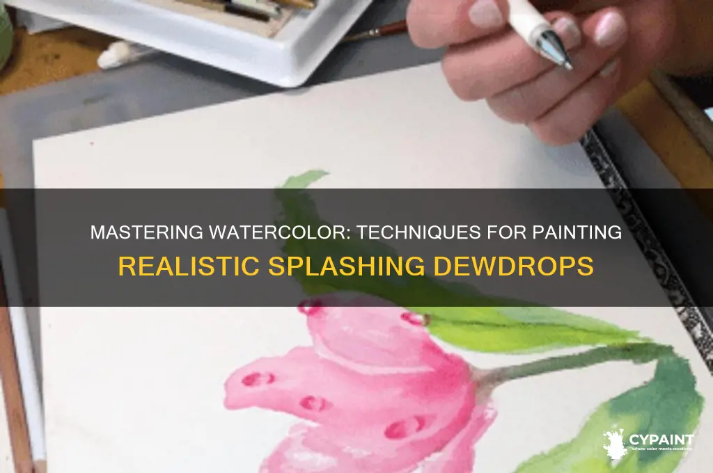 how to paint splashing dewdrops in watercolro