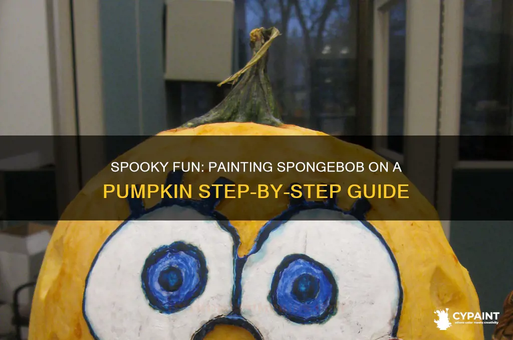 how to paint spongebob on a pumpkin