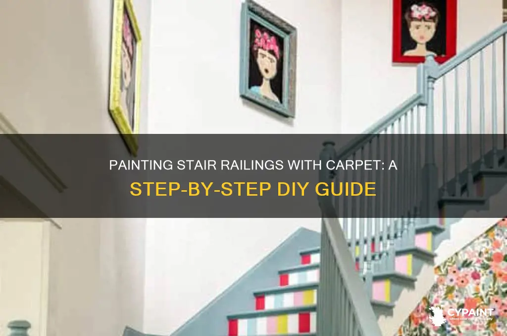 how to paint stair railing with carpet