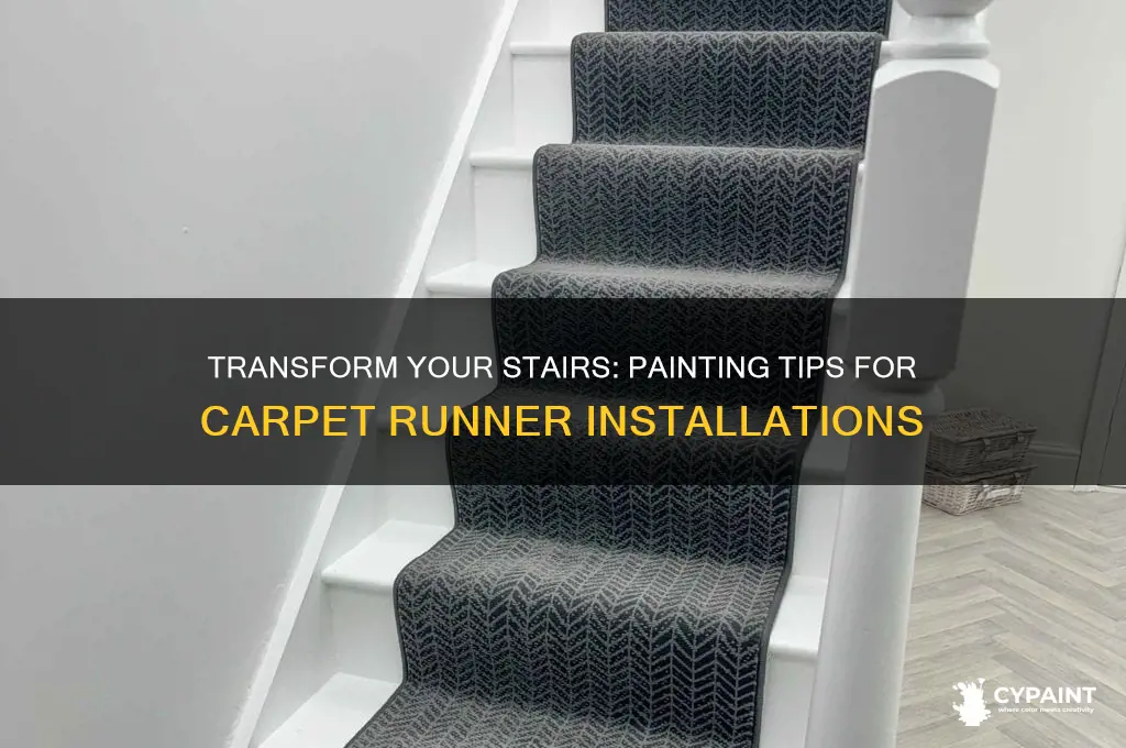 how to paint stairs with a carpet runner