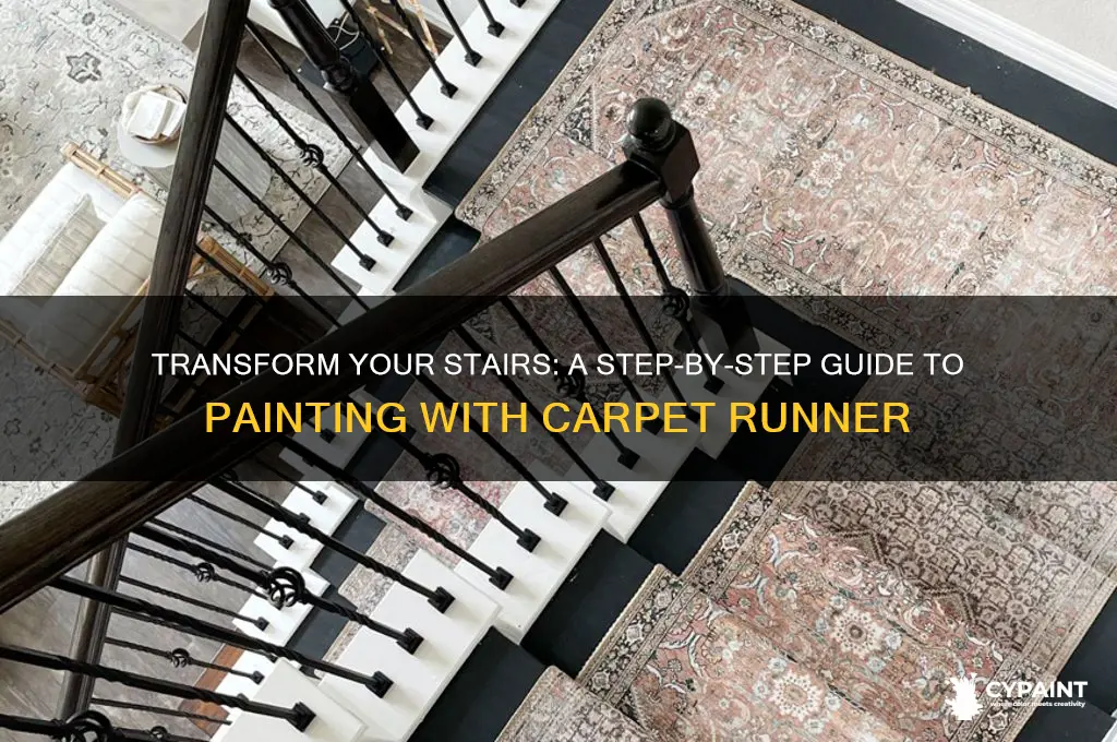 how to paint stairs with carpet runner