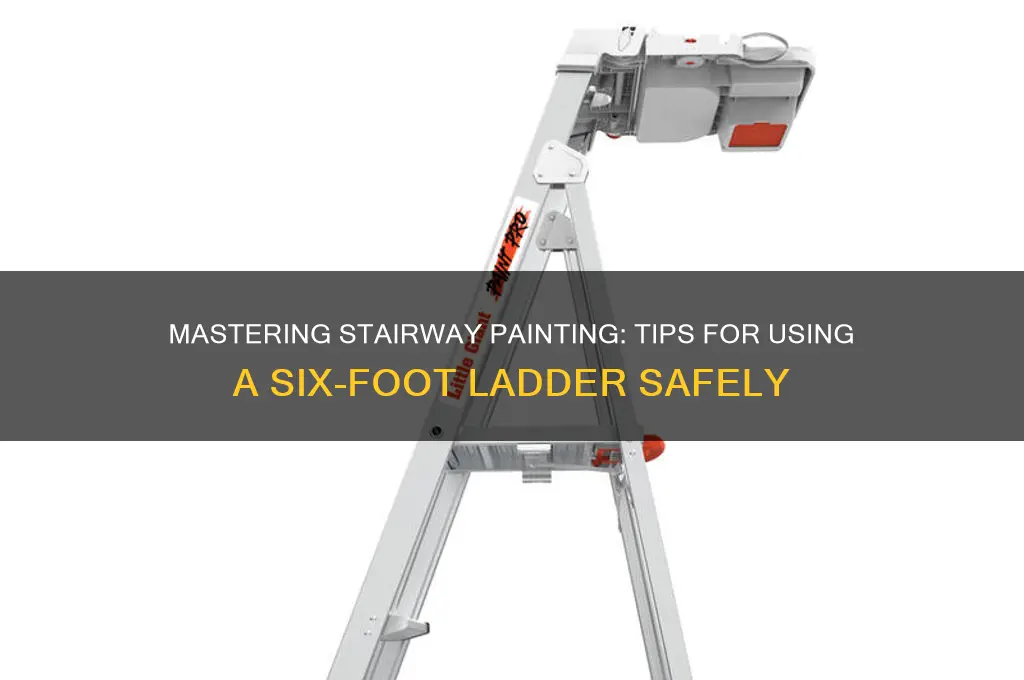 how to paint stairway with six foot ladder