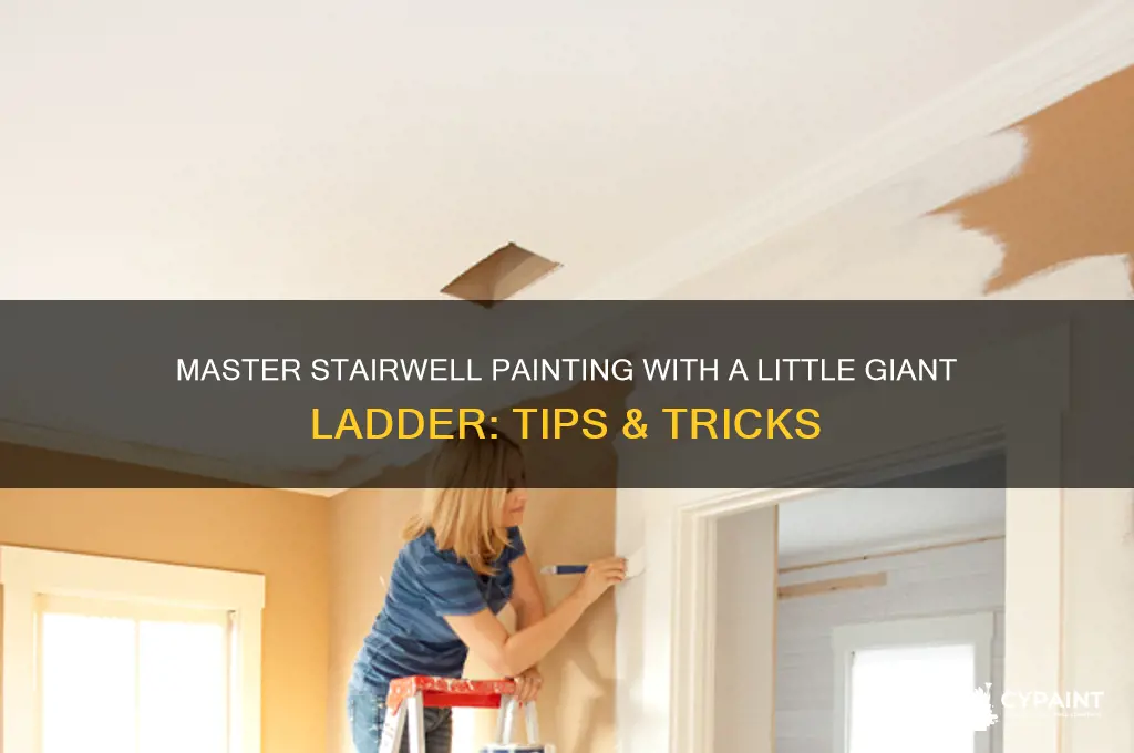 how to paint stairwell with little giant ladder
