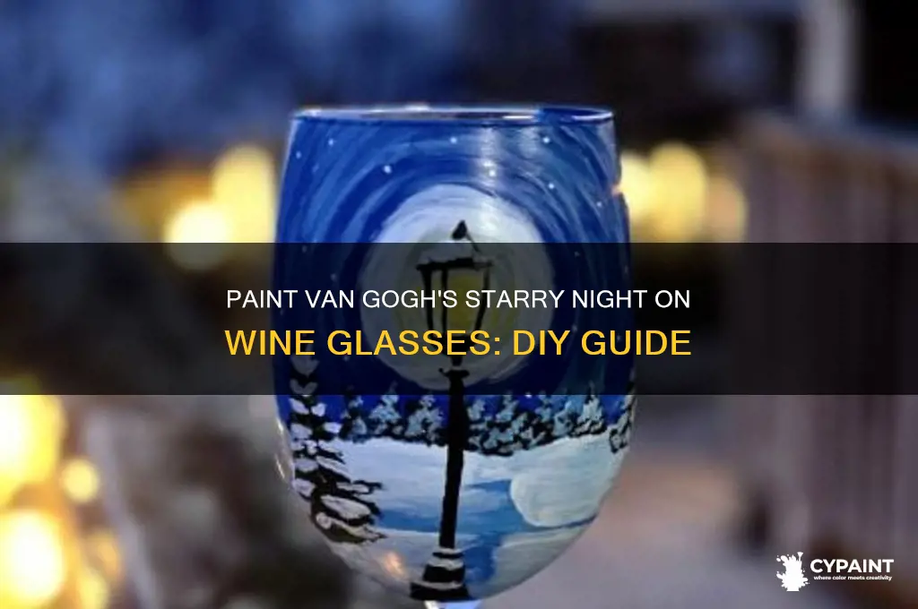 how to paint starry night on wine glass
