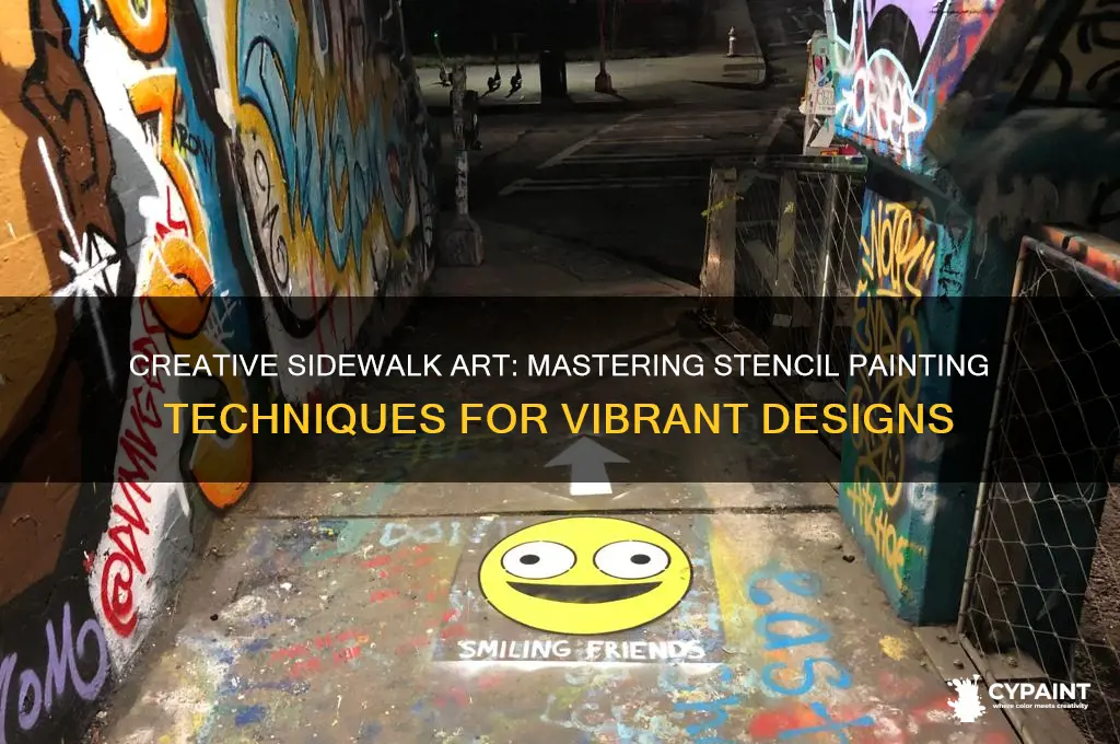 how to paint stencils on the sidewalks