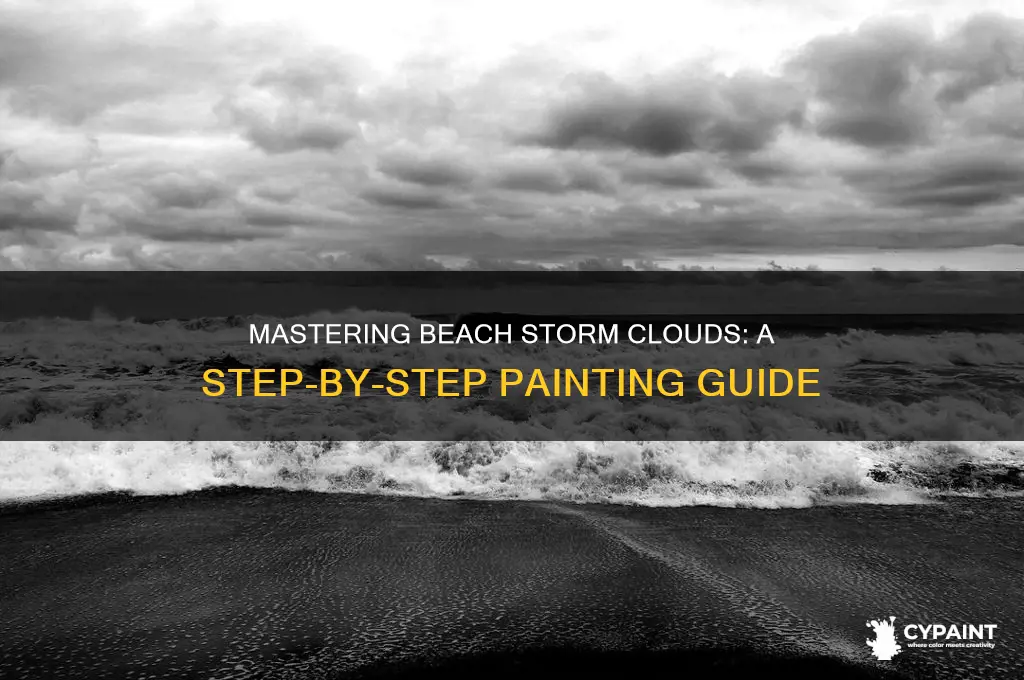 how to paint stormy clouds at the beach