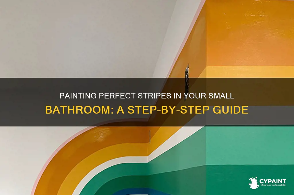 how to paint stripes in a small bathroom