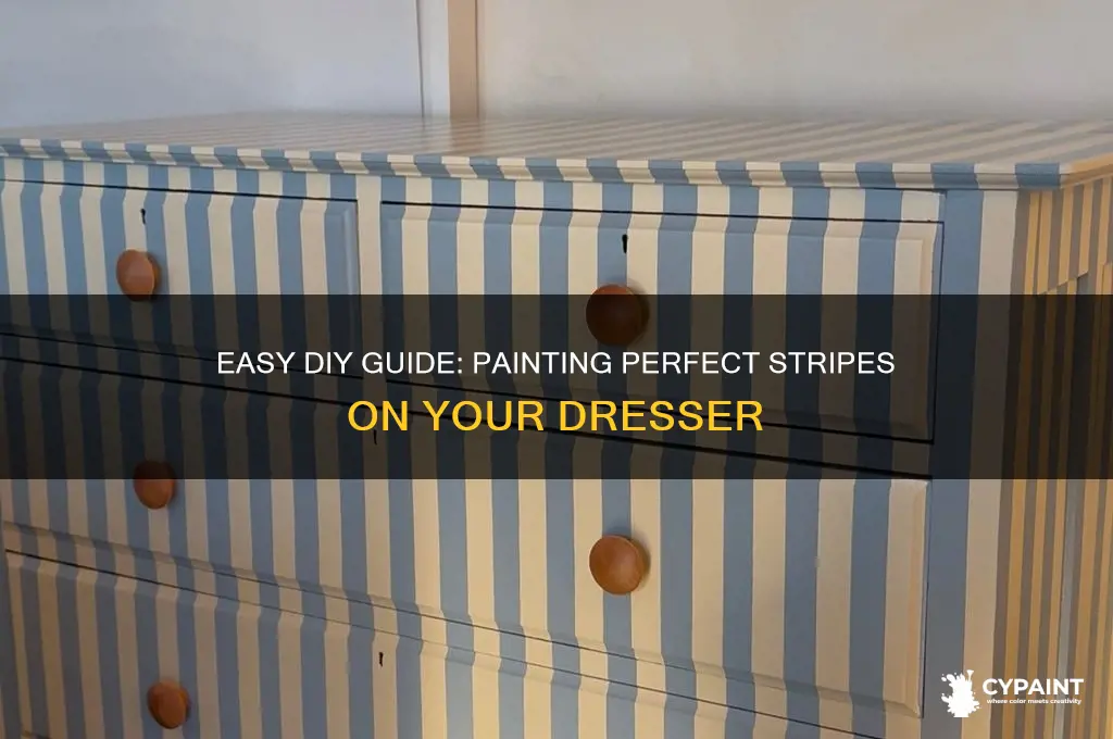 how to paint stripes on a dresser