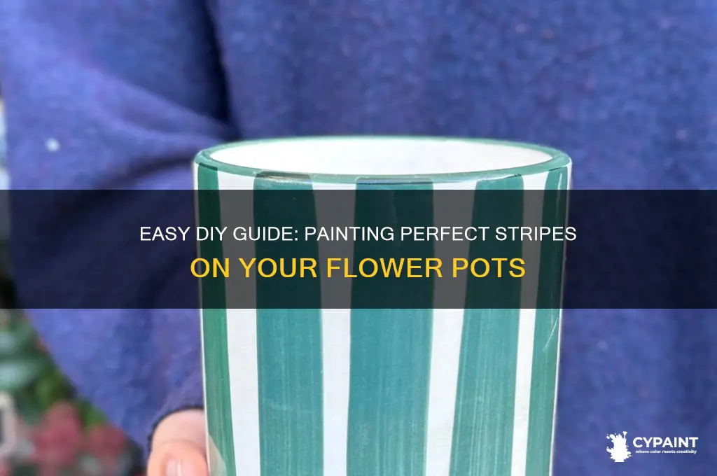 how to paint stripes on a flower pot
