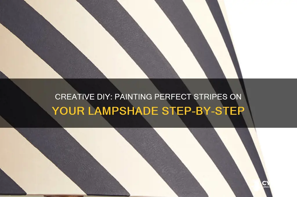 how to paint stripes on a lampshade