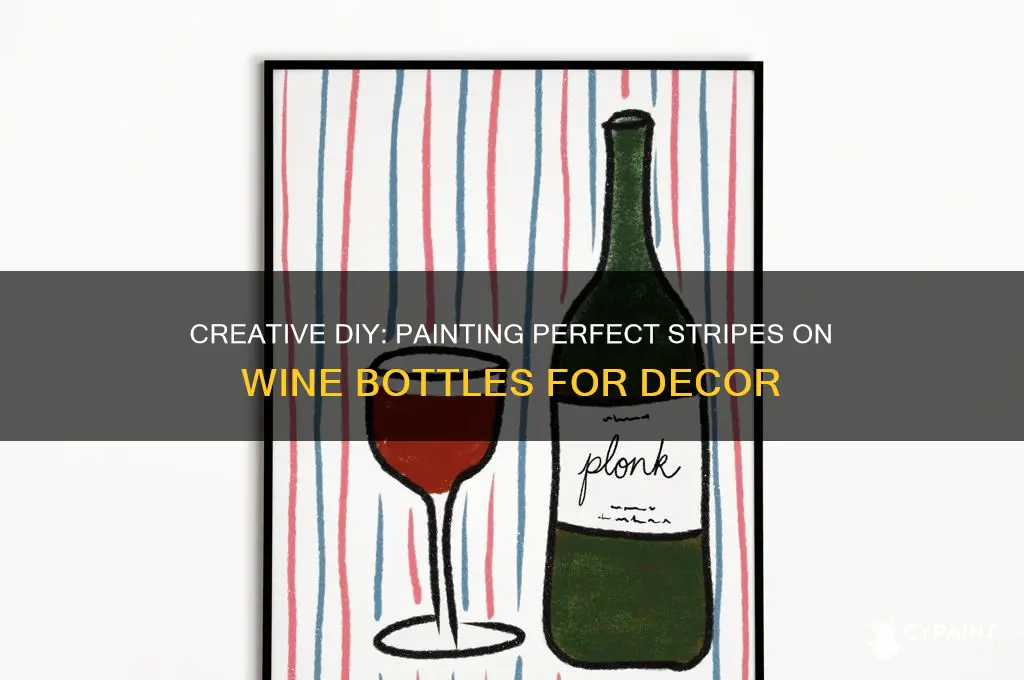 how to paint stripes on a wine bottle
