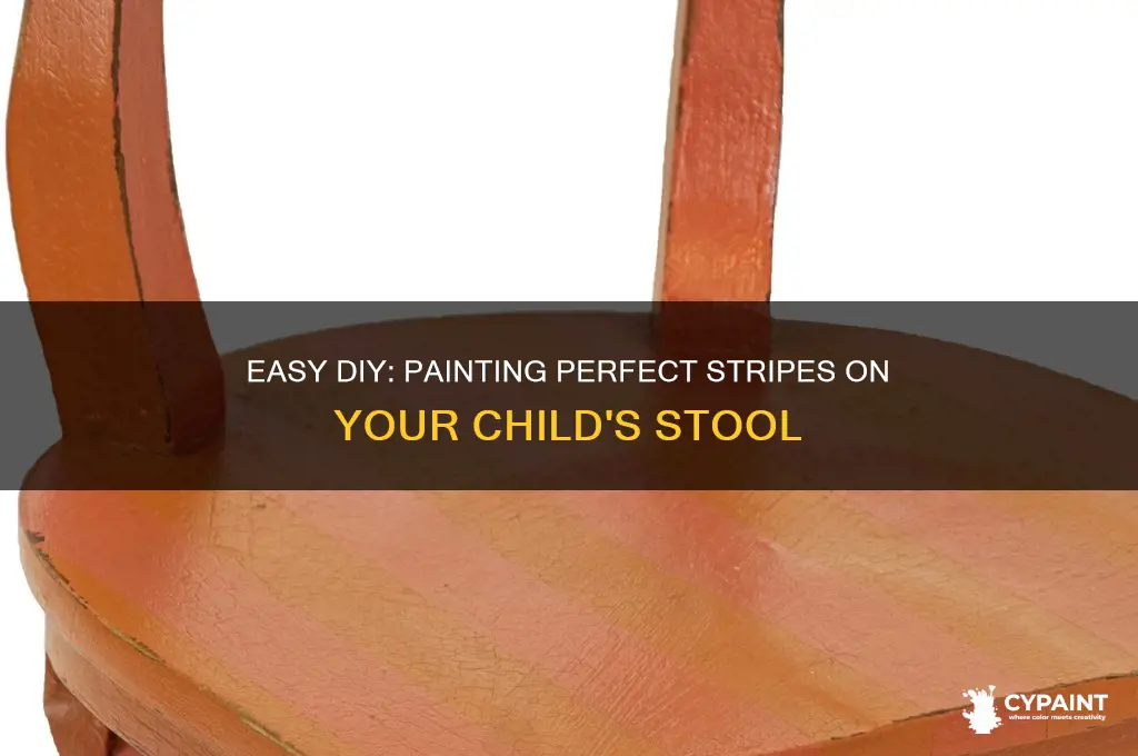 how to paint stripes on childs stool