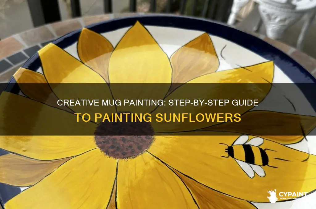 how to paint sunflower in a mug