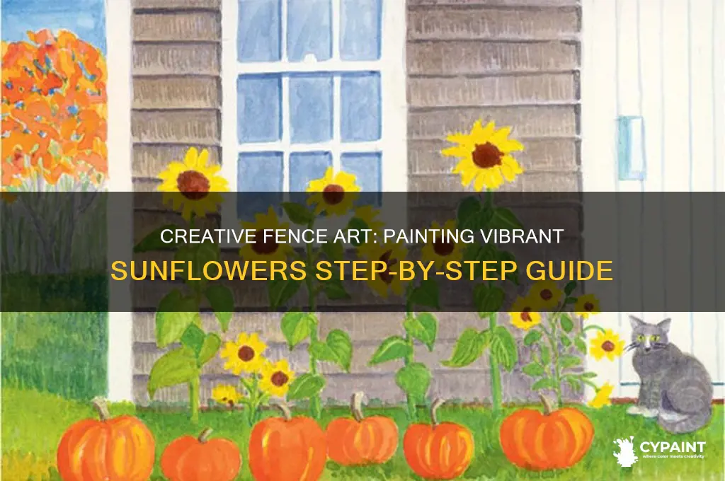 how to paint sunflowers on a fence