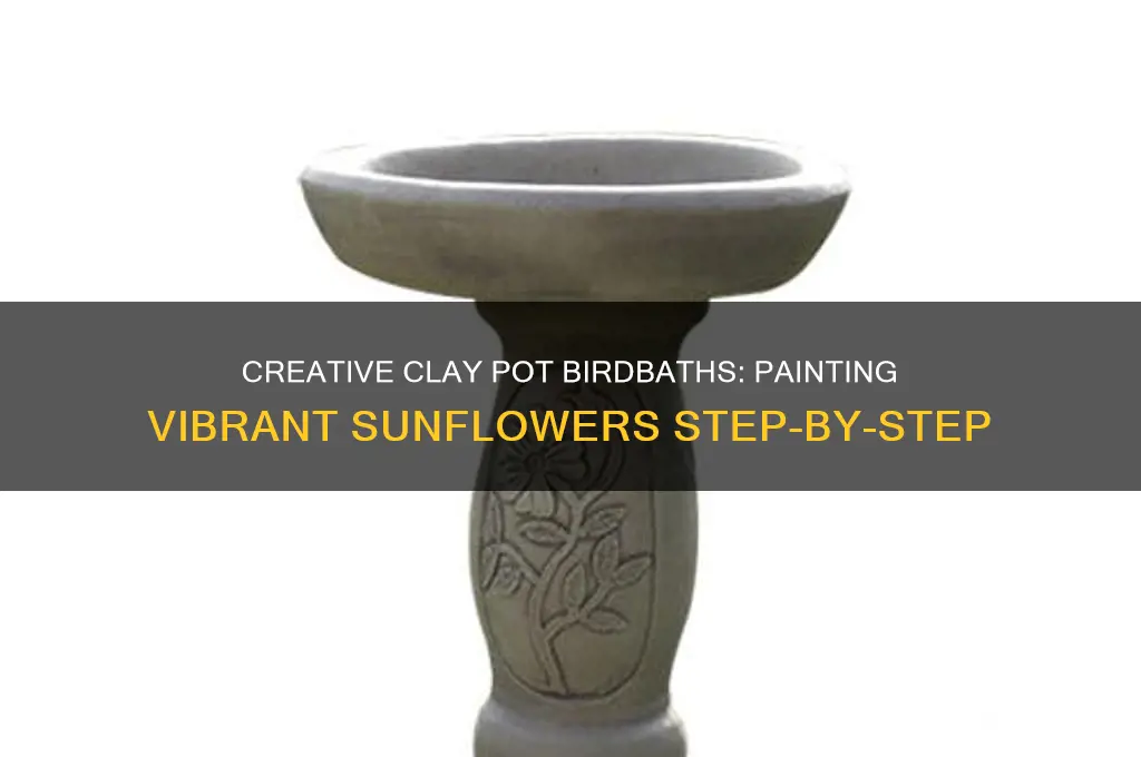 how to paint sunflowers on clay pots birdbaths