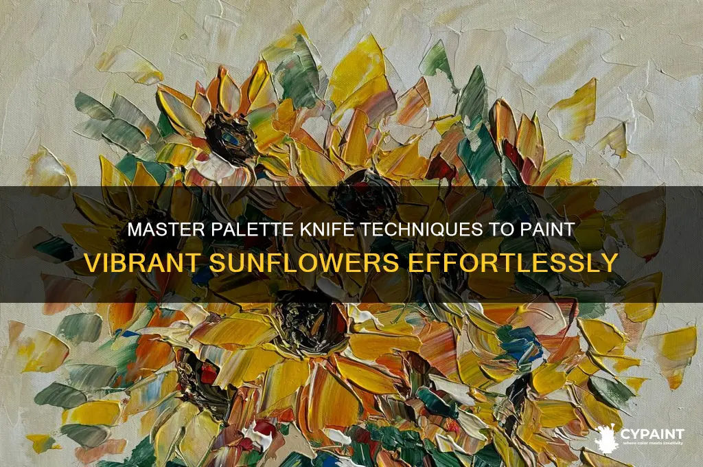 how to paint sunflowers with palette knife