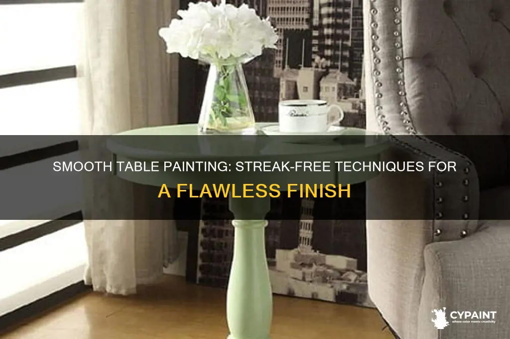 how to paint table so streaks aren