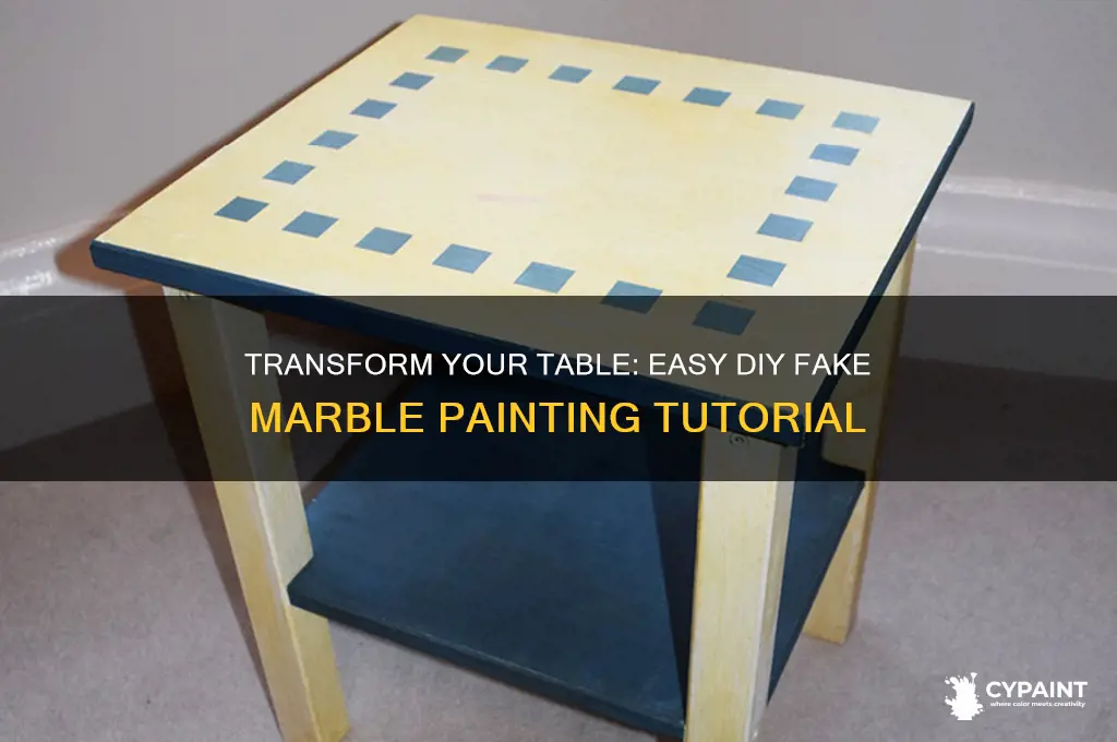 how to paint table with fake marble top