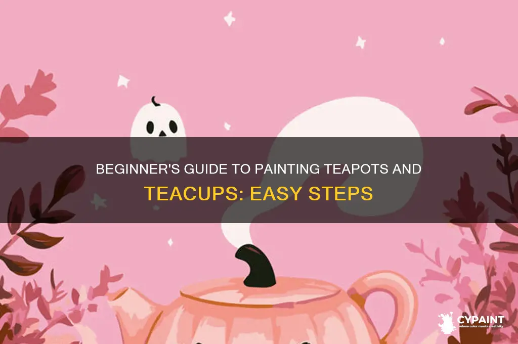 how to paint teapot and teacup beginner